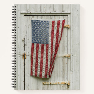 Carnet Farms   White Barn Door With American Flag