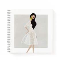 Fashionista dans une robe blanche Illustration de 