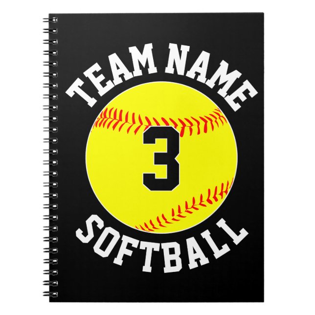 Carnet Fastpitball Softball Nom de l'équipe et numéro du  (Devant)