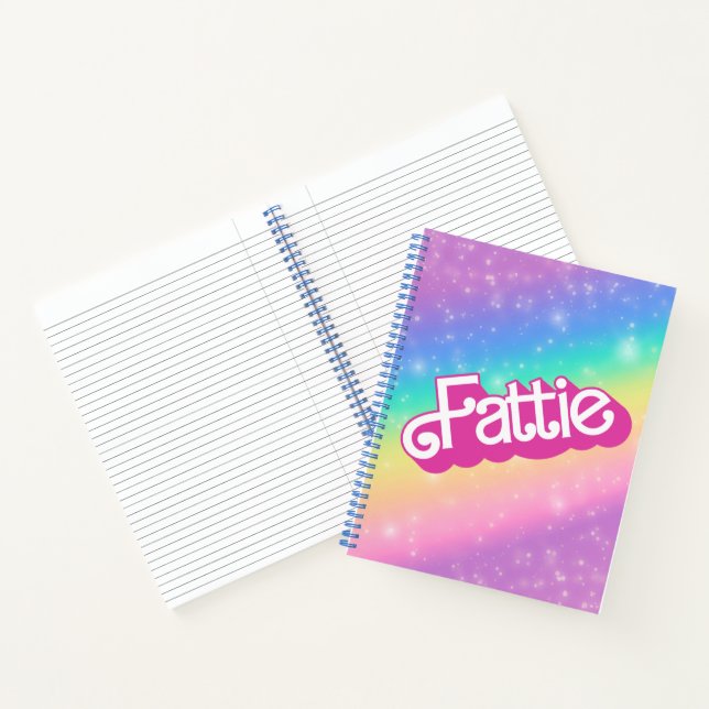 Carnet Fattie Plus Size Rainbow Retro 90's Nostalgie rose (Intérieur)