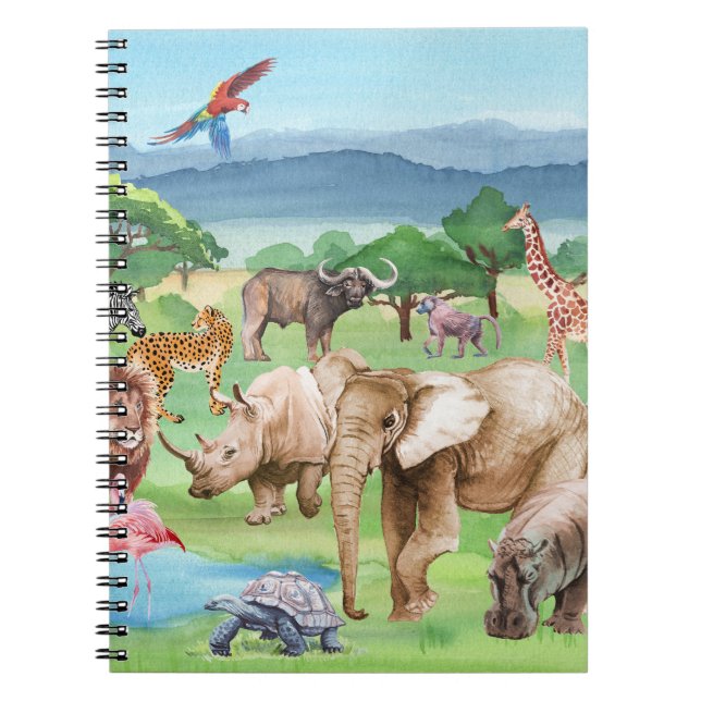 Carnet Faune africaine : Fond d'écran couleur d'eau Savan (Devant)