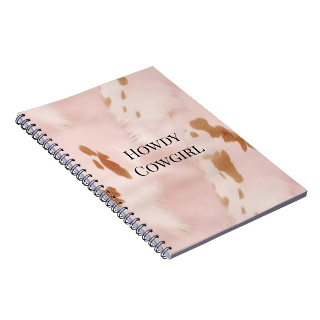 Carnet Faux Cowhide à crème rose pâle occidental (Côté Droit)