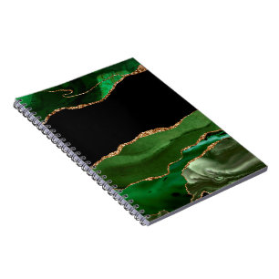 Carnet Faux Emerald Green Marbré Agate contemporain