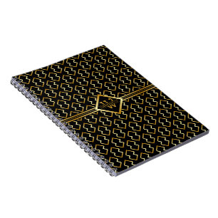 Carnet Faux Gold Axis Monogram – Noir & Or