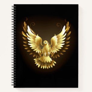 Carnet Faux Gold Foil Peace Dove en noir