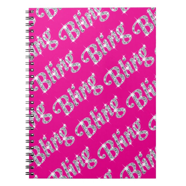 Carnet Faux losange sur le design boule rose chaud (Devant)