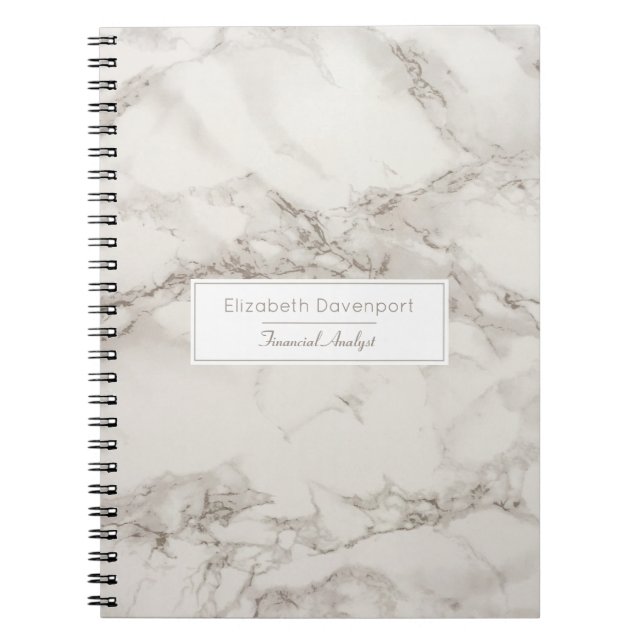 Carnet Faux Marbre Albâtre Taupe Tauan Moderne Personnali (Devant)