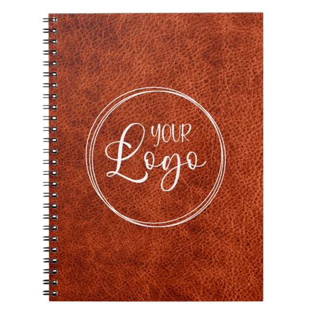 Carnet Faux Rust Cuir Brown Moderne Logo d'entreprise (Devant)
