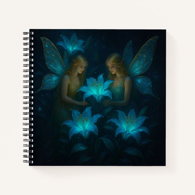 Carnet Fée Bleue Lily Ethérée Rêveuse Fantastique (Devant)