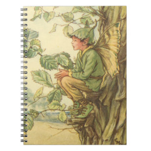 Carnet Fée d'orme ailée assise dans un arbre