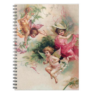 Carnet Fée vintage d'ange de bébé