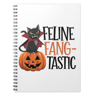 Carnet Feline Fang-tastic Halloween Conception de chat Va