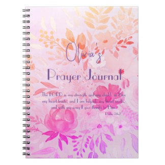 Carnet Féminine Rose Violet Floral Foi Prière Joyeuse