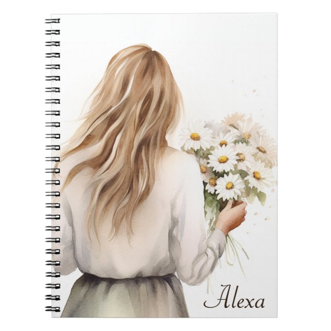 Carnet Femme Avec Daisy Bouquet (Devant)