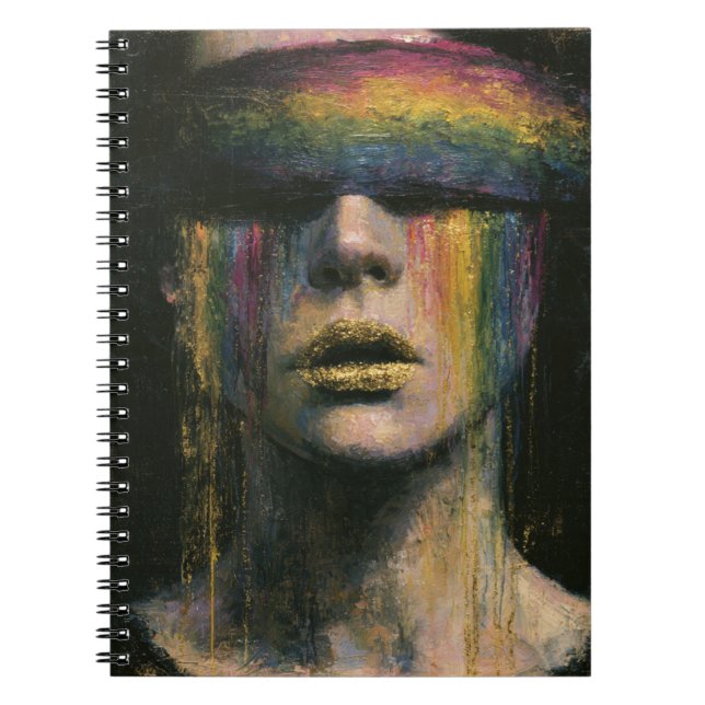 Carnet Femme avec un bandeau arc-en-ciel (Devant)