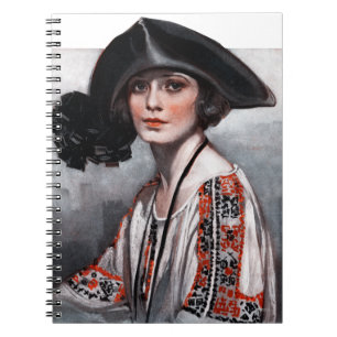 Carnet Femme dans le chemisier brodé