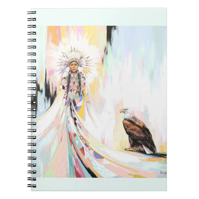 Carnet Femme Et Aigle Amérindiens (Devant)