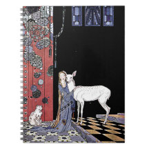 Femme et Faune Blanche Magie Vintage sorcière