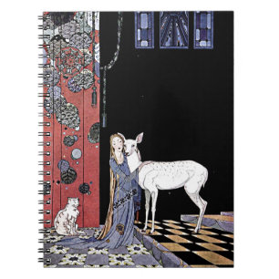 Carnet Femme et Faune Blanche Magie Vintage sorcière