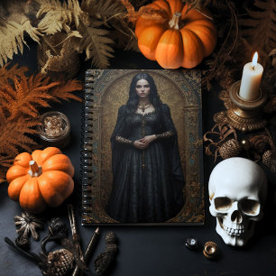 Carnet Femme gothique dans cadre d'ornement