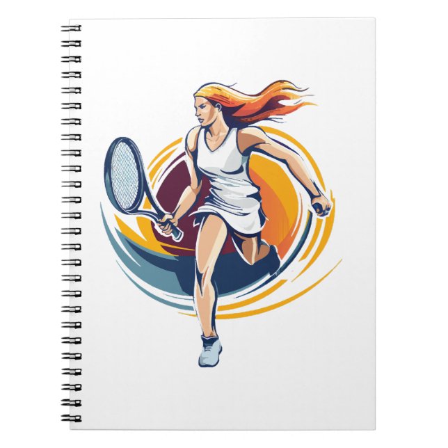 Carnet femme jouant au tennis (Devant)