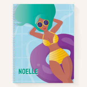 Carnet Femme noire dans la piscine