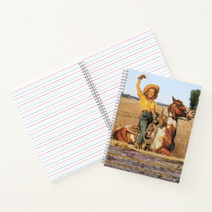 Carnet Femme Occidentale vintage À Cheval Agitant