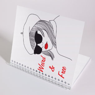 Carnet Femme Silhouette Rouge et blanc Citation féministe