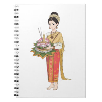 Carnet Femme thaïlandaise élégante en tenue traditionnell
