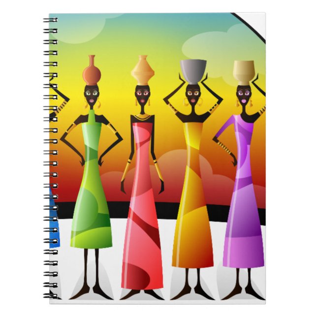 Carnet Femmes africaines avec poterie sur la tête (Devant)