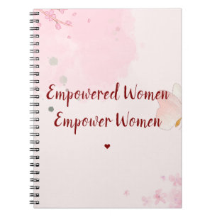 Carnet Femmes Autonomisées Fleurs Aquarelle Rose Journée
