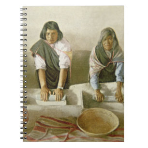 Carnet Femmes rectifiant le maïs, pueblo de Laguna,