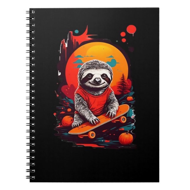 Carnet Fente avec skateboard sur la nuit halloween Classi (Devant)