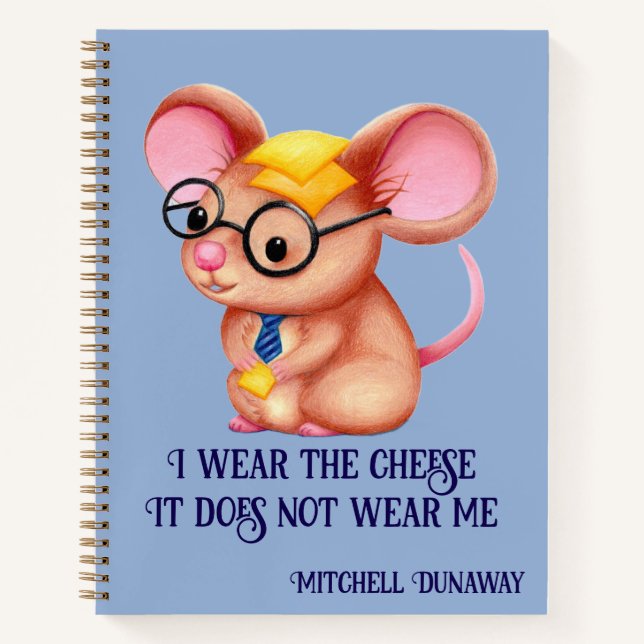 Carnet Fer Cheese Man Business Souris Cravate lunettes Ne (Devant)
