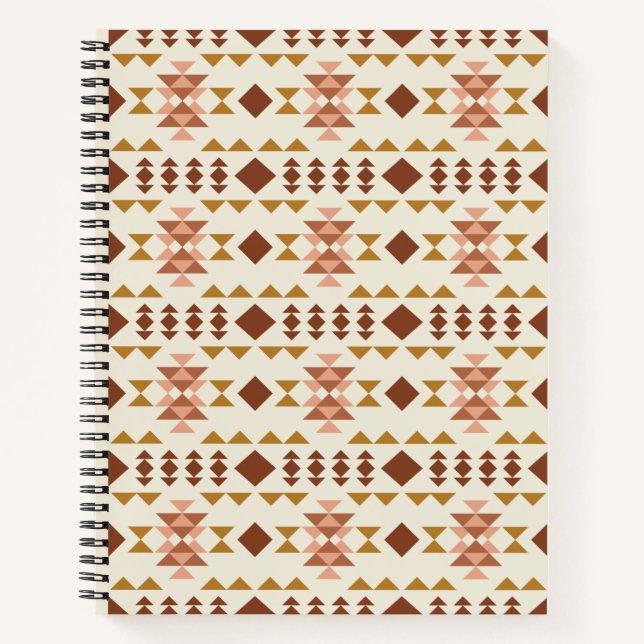 Carnet Ferme moderne Rustique Terracotta Art géométrique (Devant)