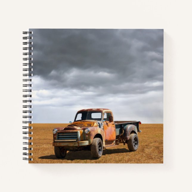 Carnet Fermes | Vieux camion en campagne (Devant)