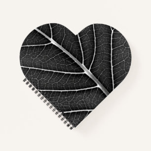 Carnet Fermeture de la feuille brillante noire et blanche