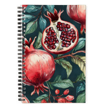 Festif Aquarelle Fruit de grenade et Feuille
