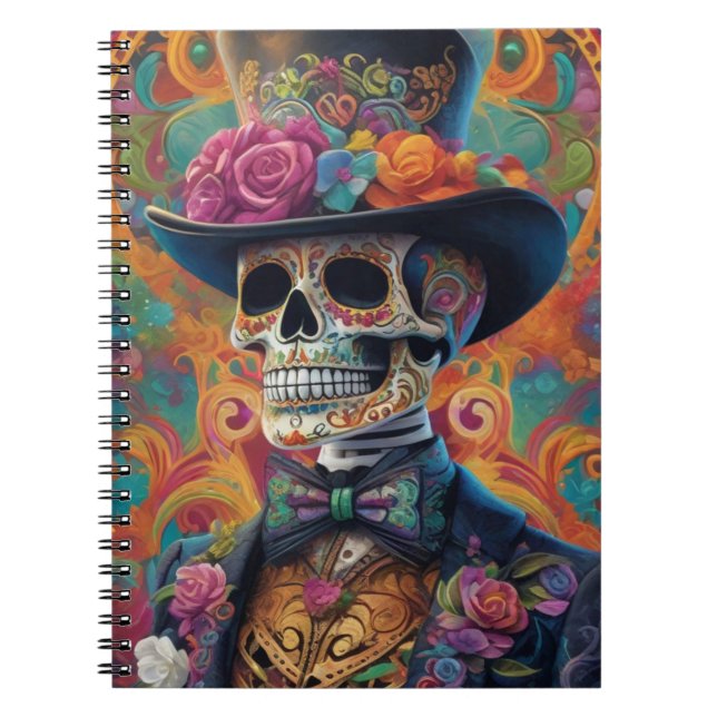 Carnet Festif Calaveras Hommage : Splendeur crâne de sucr (Devant)