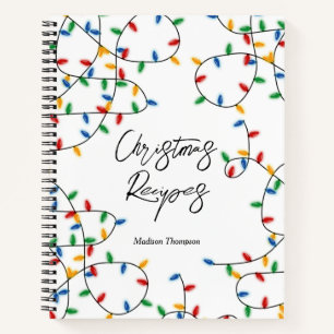 Carnet Festif coloré Lumières de Noël Noël Recettes de No