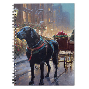 Carnet Festive de Noël au Labrador noir