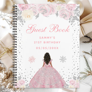 Carnet Fête d'anniversaire de princesse à la peau foncée