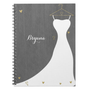 Carnet Fête de la mariée moderne de coeurs de robe et