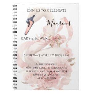 Carnet Fête de naissance fille à ruban rose