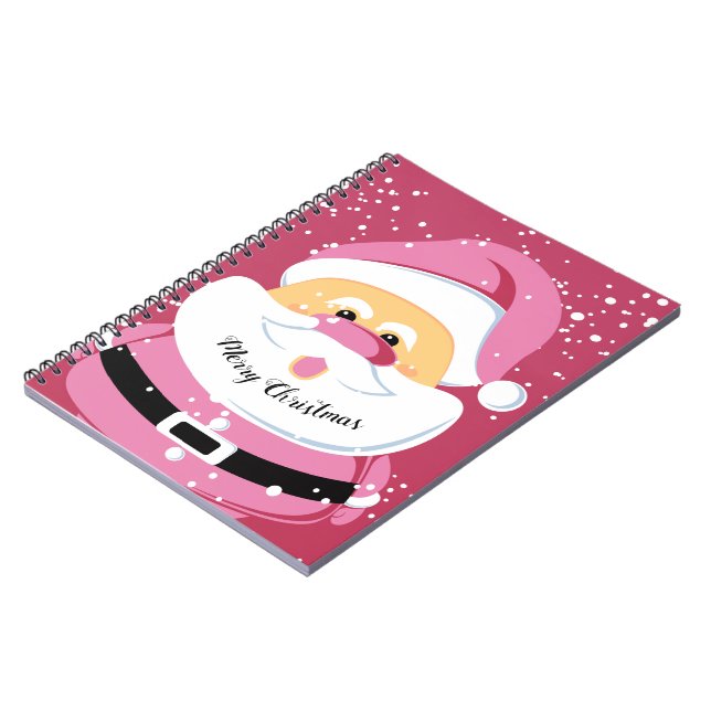Carnet Fête de Noël du Père Noël rose doux (Côté gauche)