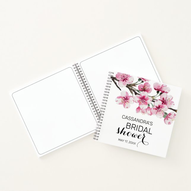 Carnet Fête des mariées botanique en fleurs de cerisier r (Intérieur)