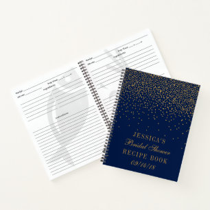 Carnet Fête des mariées de Confetti bleu et or de la Mari