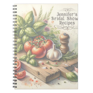 Carnet Fête des mariées de légumes aquarelle personnalisé