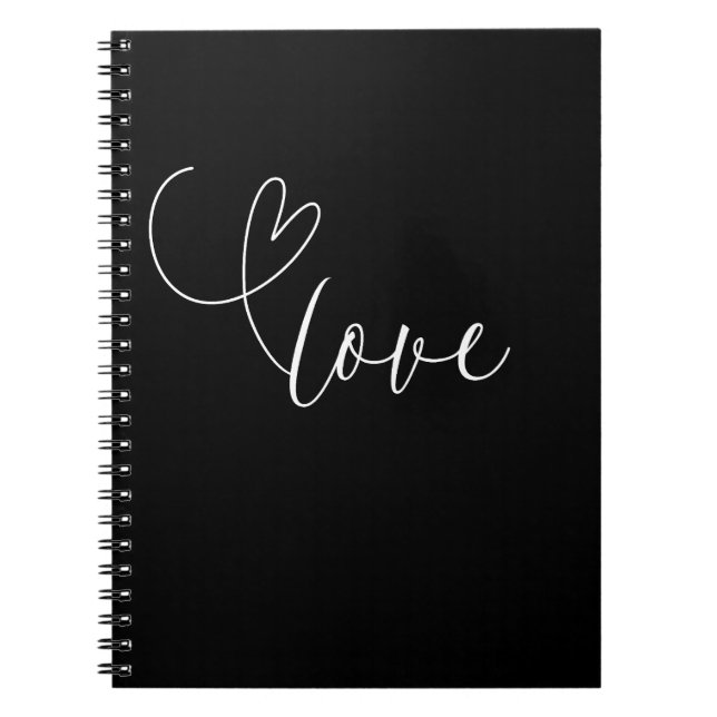 Carnet Fête des mariées de Mariage noir de coeur moderne (Devant)