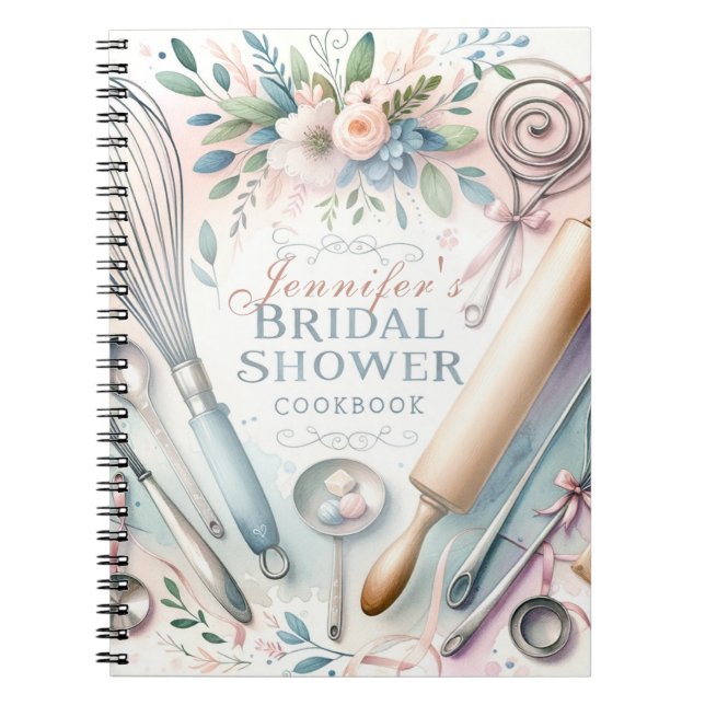 Carnet Fête des mariées d'ustensiles de Cuisine aquarelle (Devant)